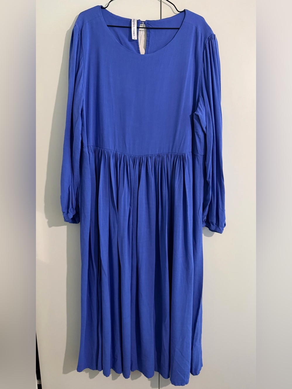 Emma Knudsen Long Sleeve Royal Blue Maxi Dress Viscose/ Linen blend - XL